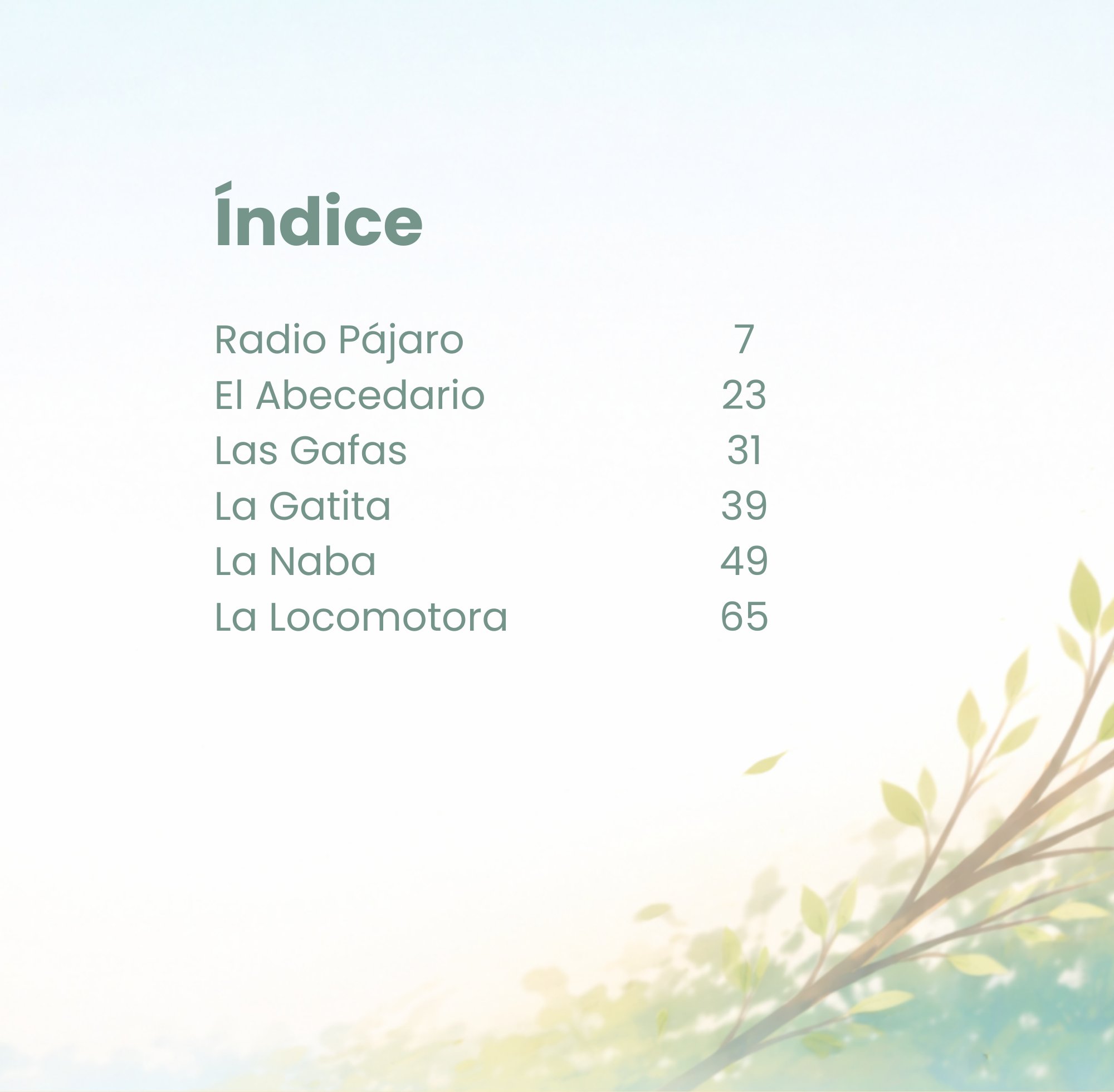 Índice de El canto de los versos Tuwim para los más pequeños